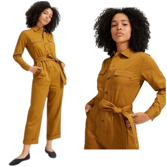Everlane Pants - EVERLANE Women's Modern Utility Belted Jumpsuit Stretch Cotton Blend Size 12